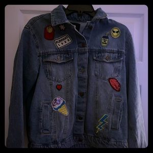 Jean jacket by Love Tree with with patches.